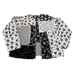 Quilted‎ Patchwork Reversible Open Jacket OWLS Women's M See Measurements